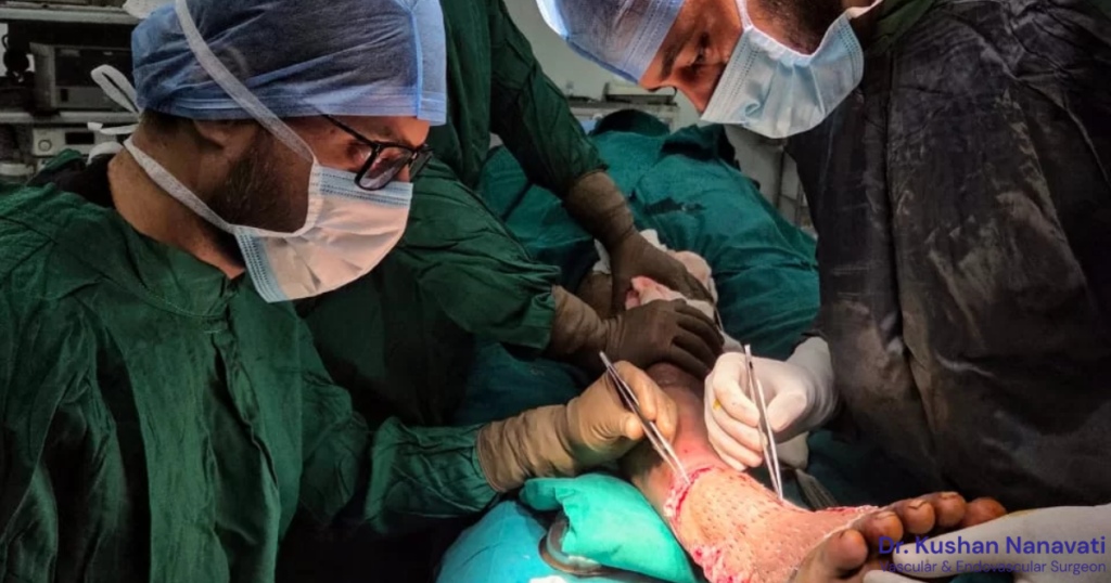 Dr. Kushan Nanavati, Vascular Doctor in Vadodara doing operation