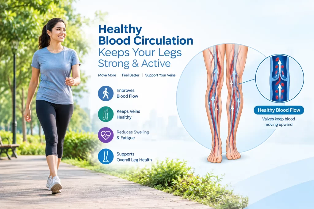 Walking and exercise for healthy circulation with varicose veins